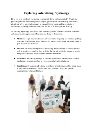 exploring advertising psychology