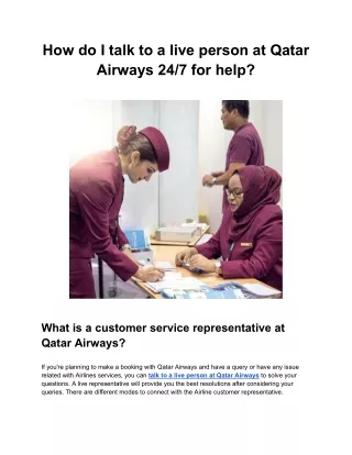 How do I talk to a live person at Qatar Airways 24/7 for help?