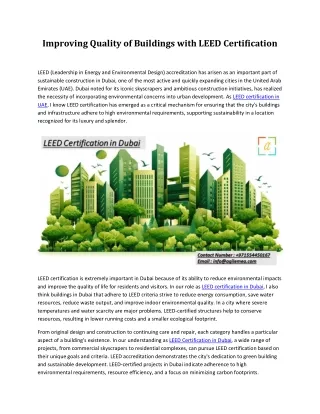 improving quality of buildings with leed
