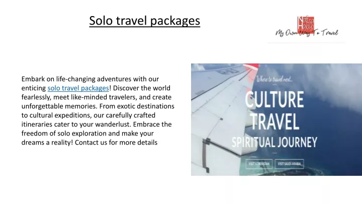 solo travel packages