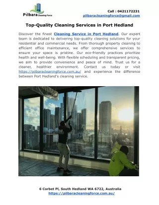 Top-Quality Cleaning Services in Port Hedland