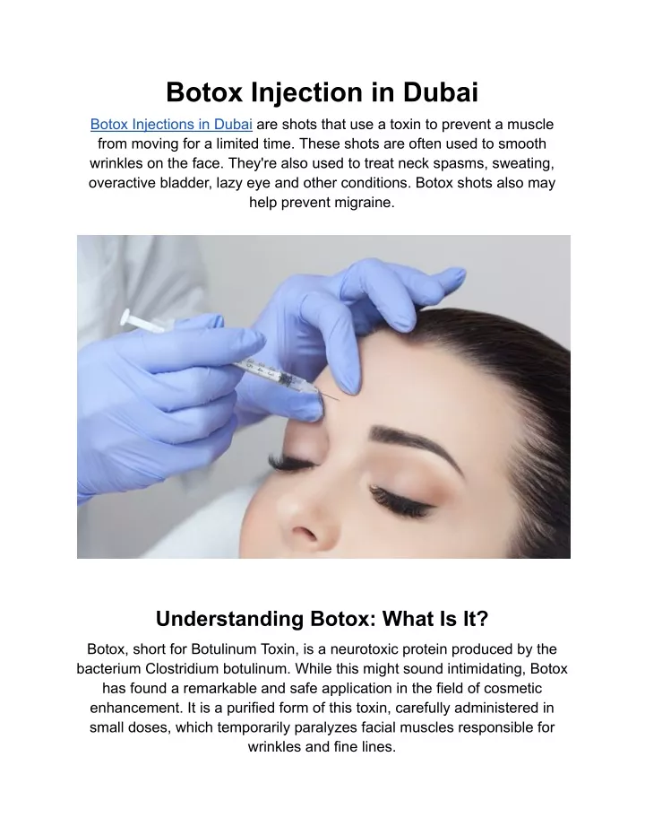 botox injection in dubai