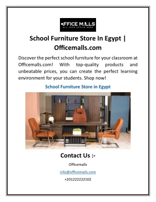 School Furniture Store In Egypt | Officemalls.com