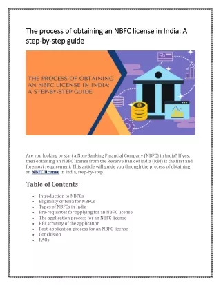 The process of obtaining an NBFC license in India: A step-by-step guide