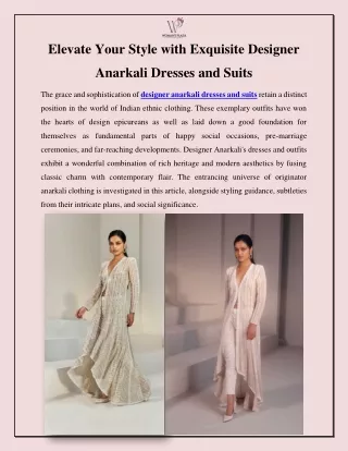 Elevate Your Style with Exquisite Designer Anarkali Dresses and Suits