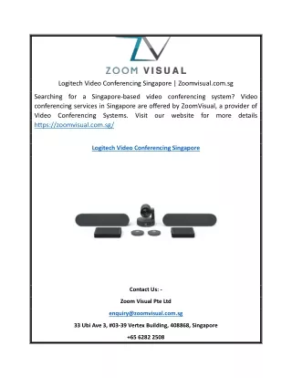 Logitech Video Conferencing Singapore | Zoomvisual.com.sg