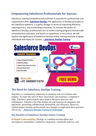Salesforce DevOps Online Training | Salesforce Devops Online Courses