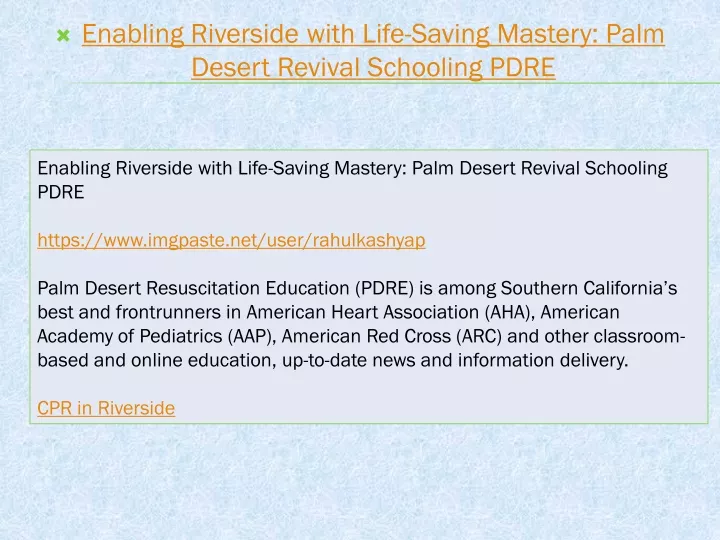 enabling riverside with life saving mastery palm desert revival schooling pdre