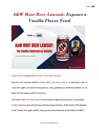 A&W Root Beer Lawsuit Exposes a Vanilla Flavor Feud