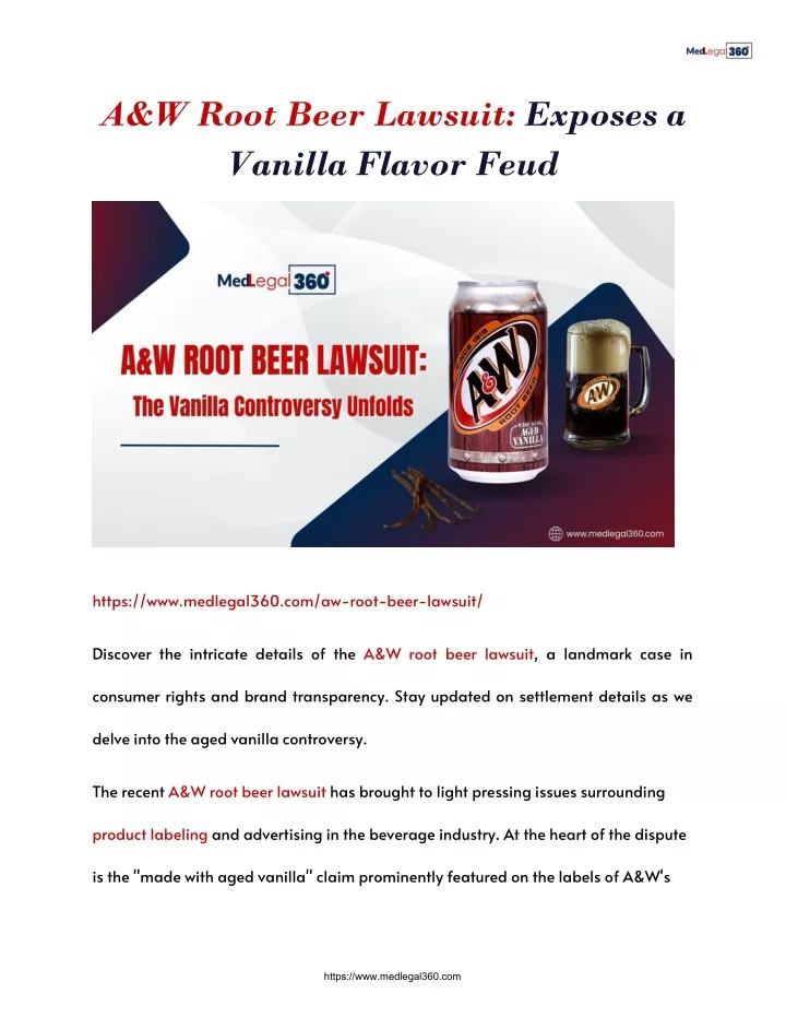 a w root beer lawsuit exposes a vanilla flavor