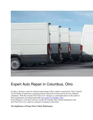 Expert Auto Repair in Columbus