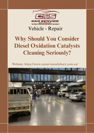 Why Should You Consider Diesel Oxidation Catalysts Cleaning Seriously