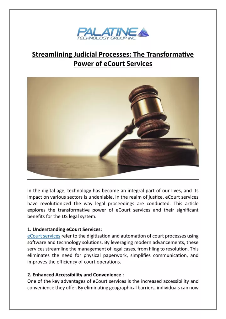 streamlining judicial processes