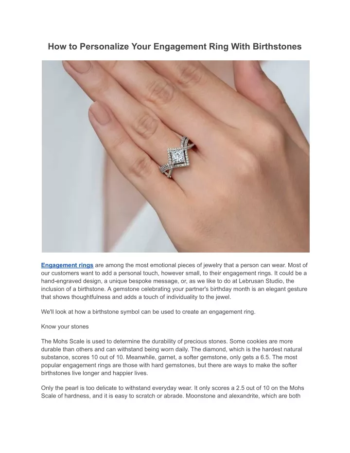 how to personalize your engagement ring with