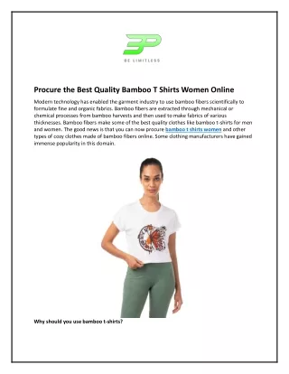 Procure the Best Quality Bamboo T Shirts Women Online