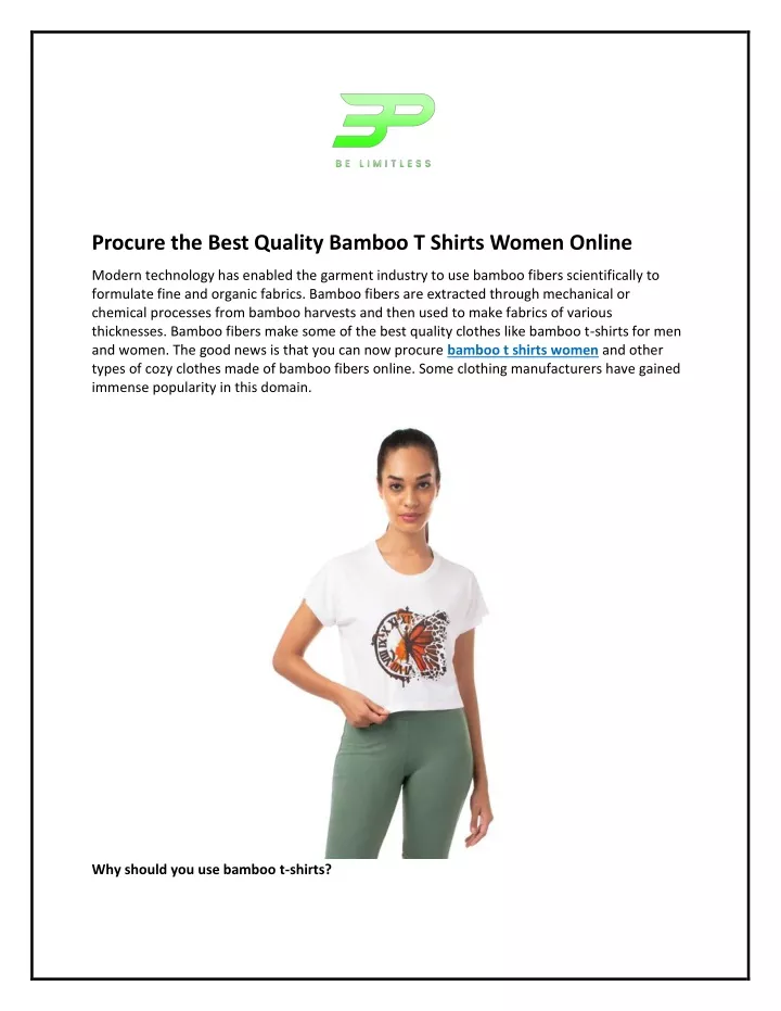 procure the best quality bamboo t shirts women