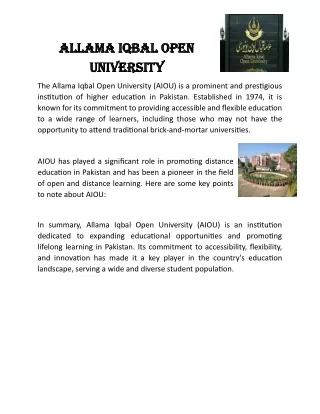 Allama Iqbal open university
