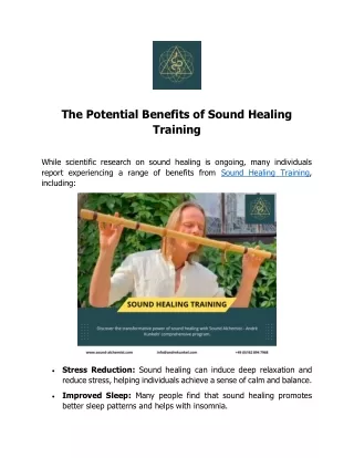 The Potential Benefits of Sound Healing Training