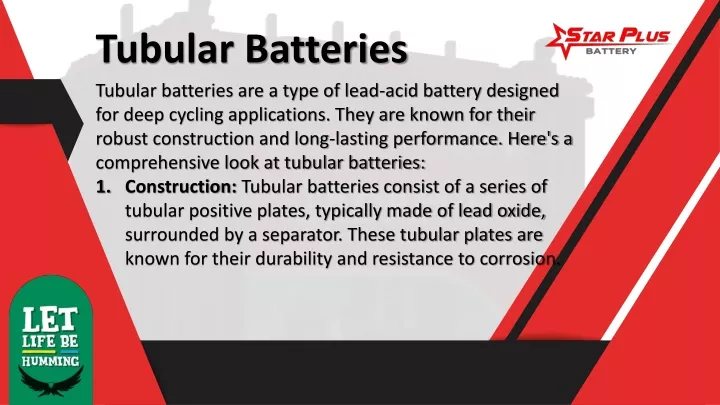 tubular batteries