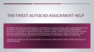 The Finest Autocad Assignment Help