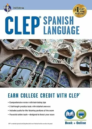 get [PDF] Download CLEP® Spanish Language: Levels 1 and 2 (Book   Online) (CLEP Test Preparation)