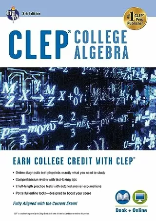 Read ebook [PDF] CLEP® College Algebra Book   Online (CLEP Test Preparation)