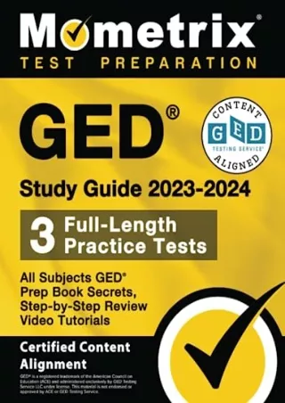$PDF$/READ/DOWNLOAD GED Study Guide 2023-2024 All Subjects - 3 Full-Length Practice Tests, GED
