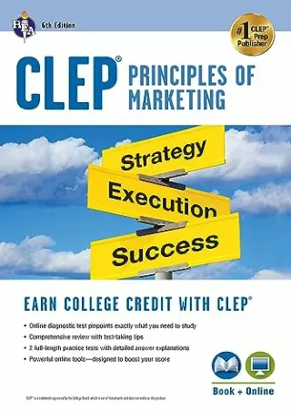 [READ DOWNLOAD] CLEP® Principles of Marketing Book   Online (CLEP Test Preparation)