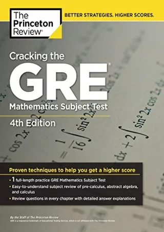 $PDF$/READ/DOWNLOAD Cracking the GRE Mathematics Subject Test, 4th Edition