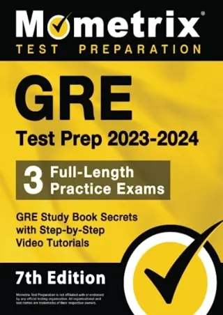 Read ebook [PDF] GRE Test Prep 2023-2024 - 3 Full-Length Practice Exams, GRE Study Book Secrets