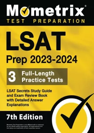PDF/READ LSAT Prep 2023-2024 - 3 Full-Length Practice Tests, LSAT Secrets Study Guide