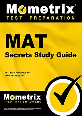 get [PDF] Download MAT Secrets Study Guide: MAT Exam Review for the Miller Analogies Test