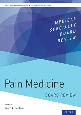 [PDF READ ONLINE] Pain Medicine Board Review (Medical Specialty Board Review)