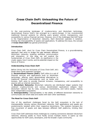Cross Chain DeFi_ Unleashing the Future of Decentralized Finance