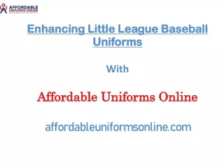 Enhancing Little League Baseball Uniforms
