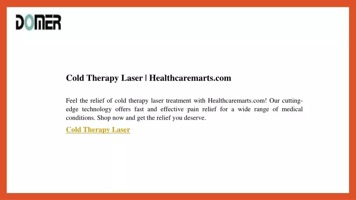 cold therapy laser healthcaremarts com feel