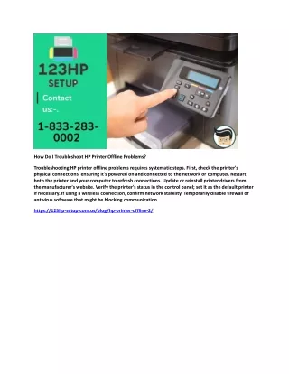 how do i troubleshoot hp printer offline problems