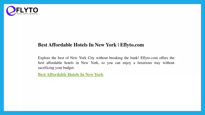 best affordable hotels in new york eflyto