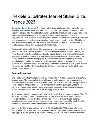 flexible substrates market share size trends 2023