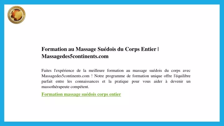 formation au massage su dois du corps entier