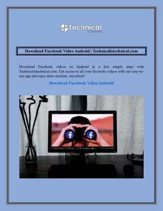 Download Facebook Video Android  Technicalistechnical.com