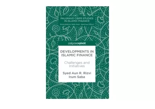 Download PDF Developments in Islamic Finance Challenges and Initiatives Palgrave