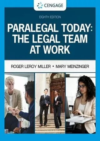 [PDF] DOWNLOAD FREE Paralegal Today: The Legal Team at Work (MindTap Course