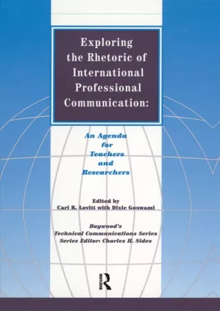 DOWNLOAD [PDF] Exploring the Rhetoric of International Professional Communi