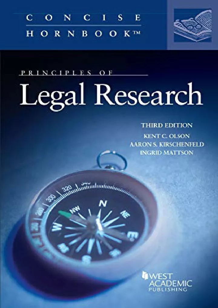 principles of legal research concise hornbook