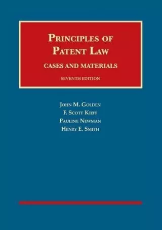 PDF Principles of Patent Law, Cases and Materials (University Casebook Seri