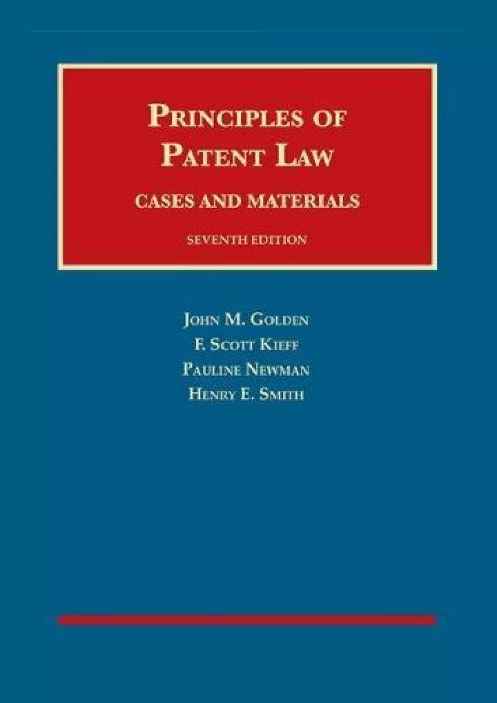 principles of patent law cases and materials