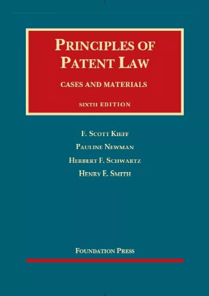 principles of patent law 6th university casebook