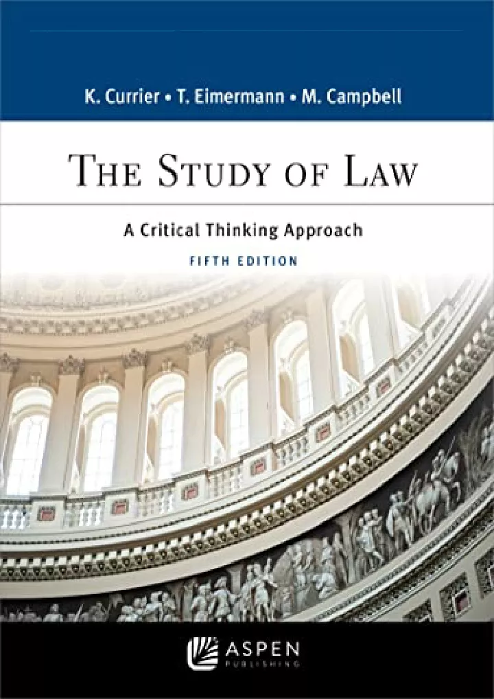 the study of law a critical thinking approach