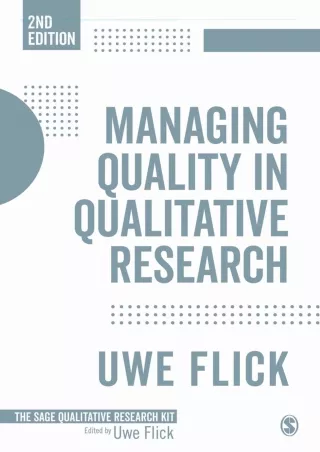 EPUB DOWNLOAD Managing Quality in Qualitative Research (Qualitative Researc